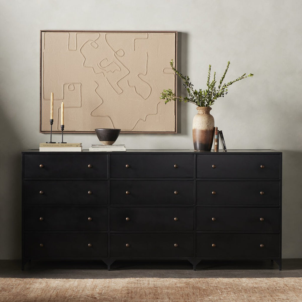 Belmont 12 Drawer Dresser in Black