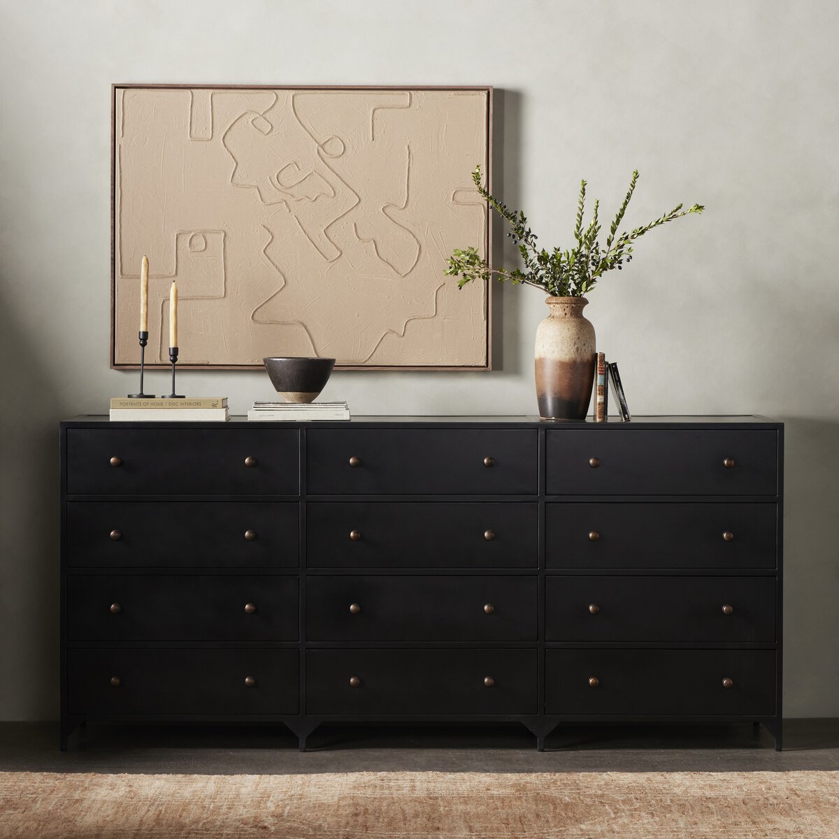 Belmont 12 Drawer Dresser in Black