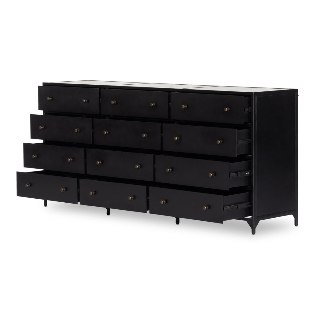 Belmont 12 Drawer Dresser in Black