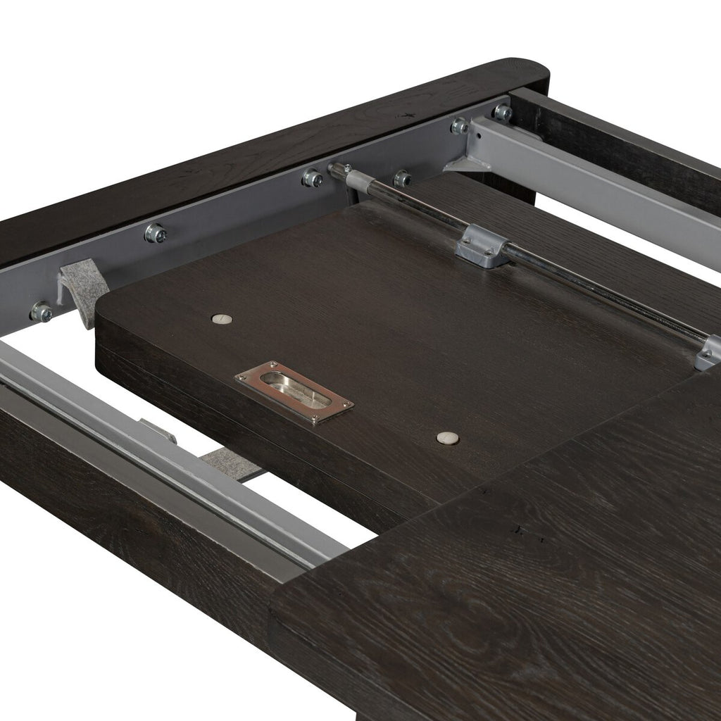Noeline Extension Dining Table in Smoked Black Resawn Oak