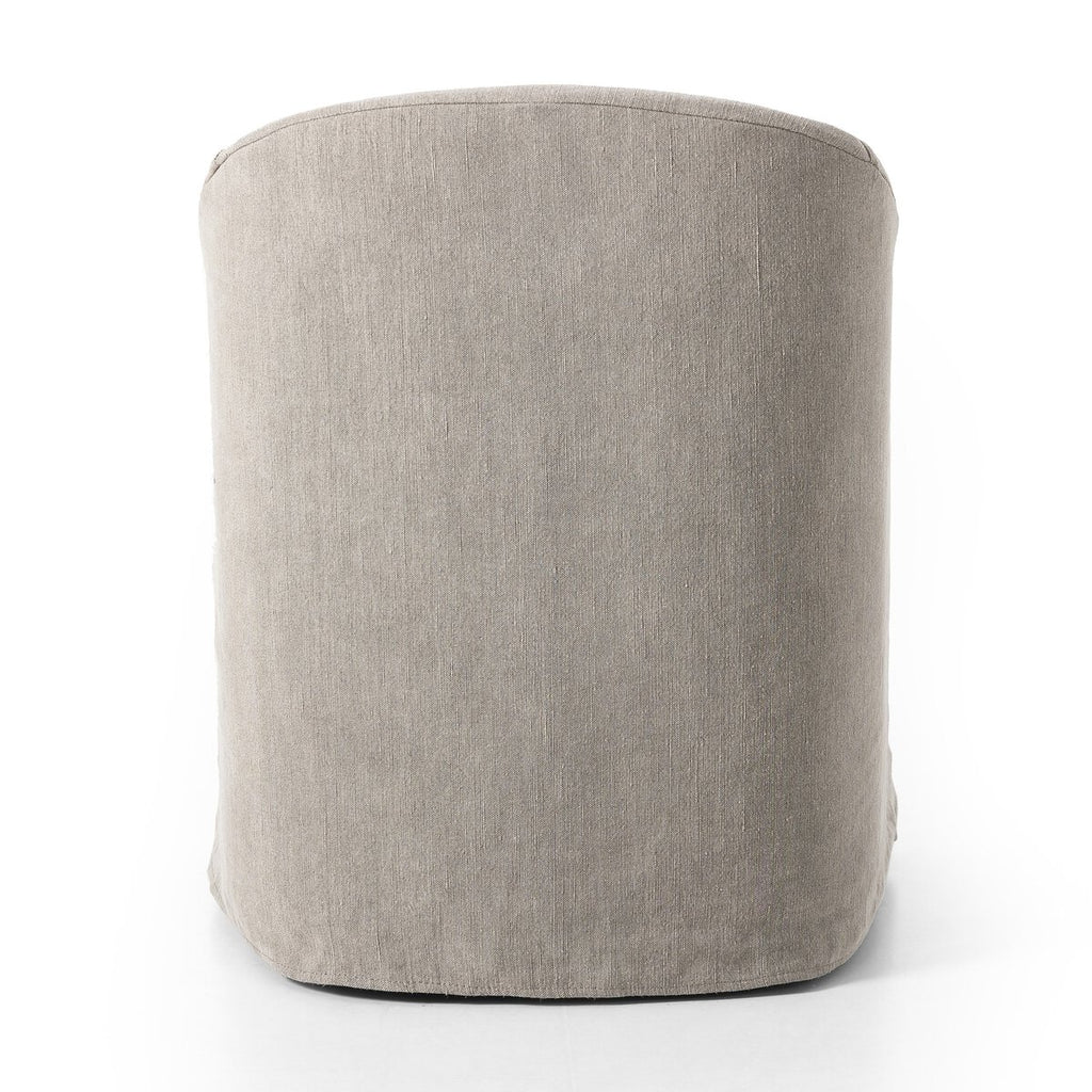 Cove Dining Chair With Casters in Heather Twill Stone