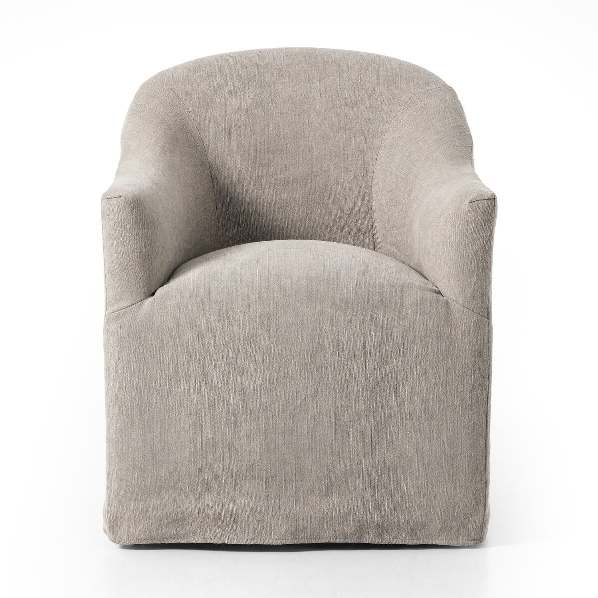 Cove Dining Chair With Casters in Heather Twill Stone