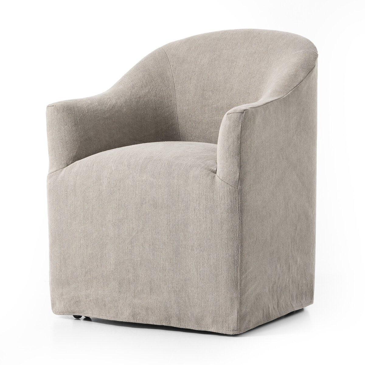 Cove Dining Chair With Casters in Heather Twill Stone