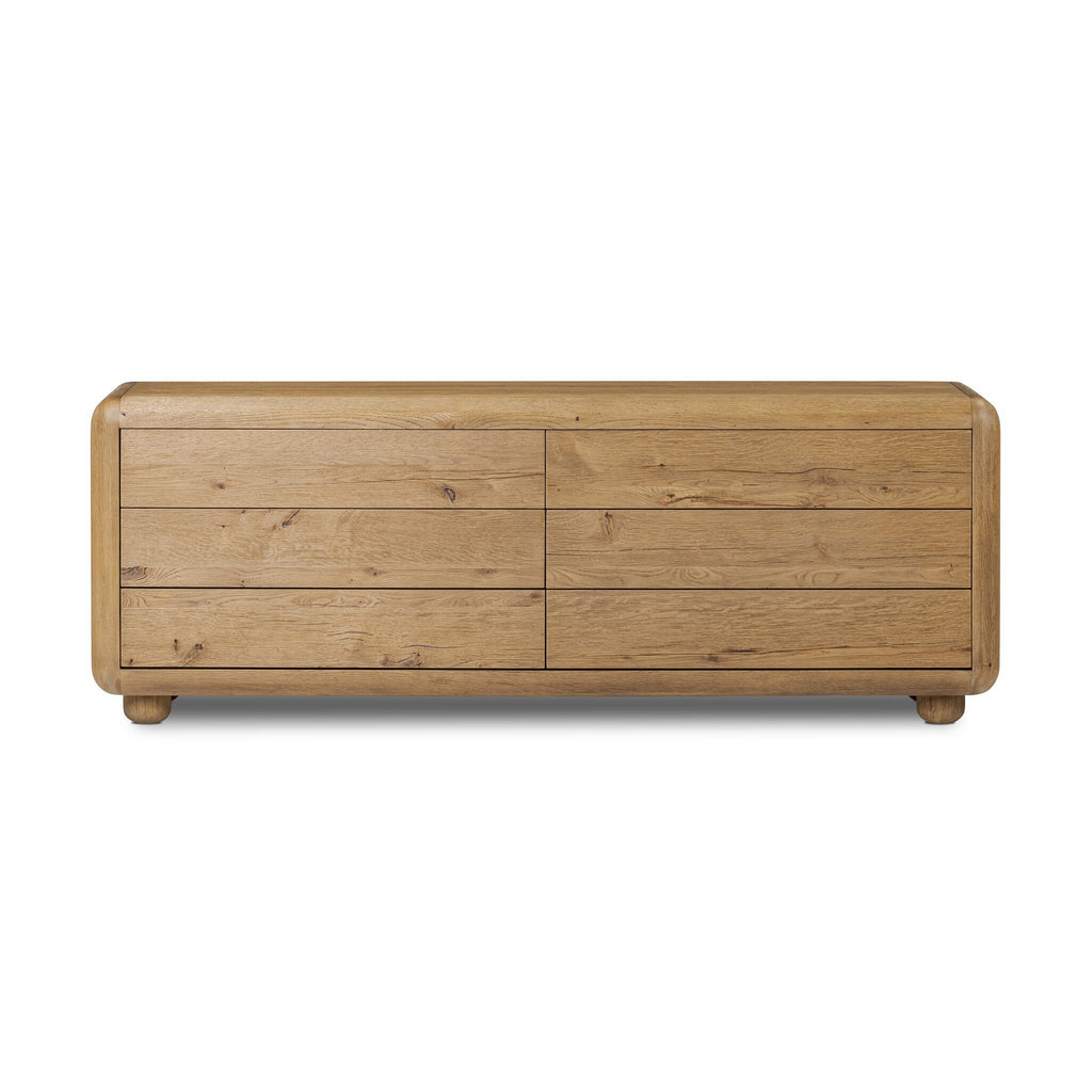 Sheldon 6 Drawer Dresser in Worn Oak Veneer