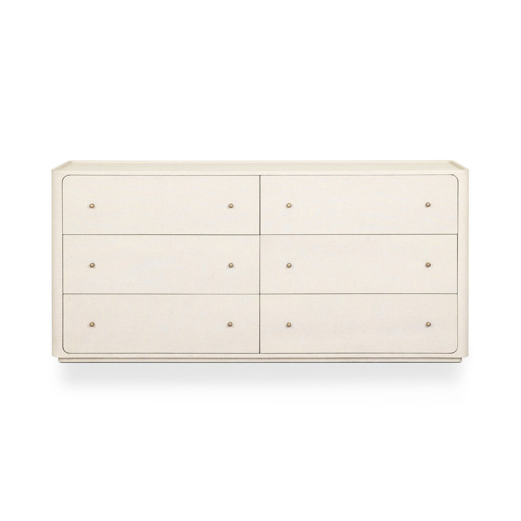 Paula 6 Drawer Dresser in Beige Painted Linen