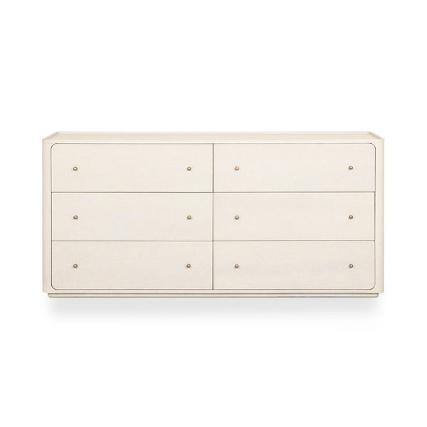 Paula 6 Drawer Dresser in Beige Painted Linen