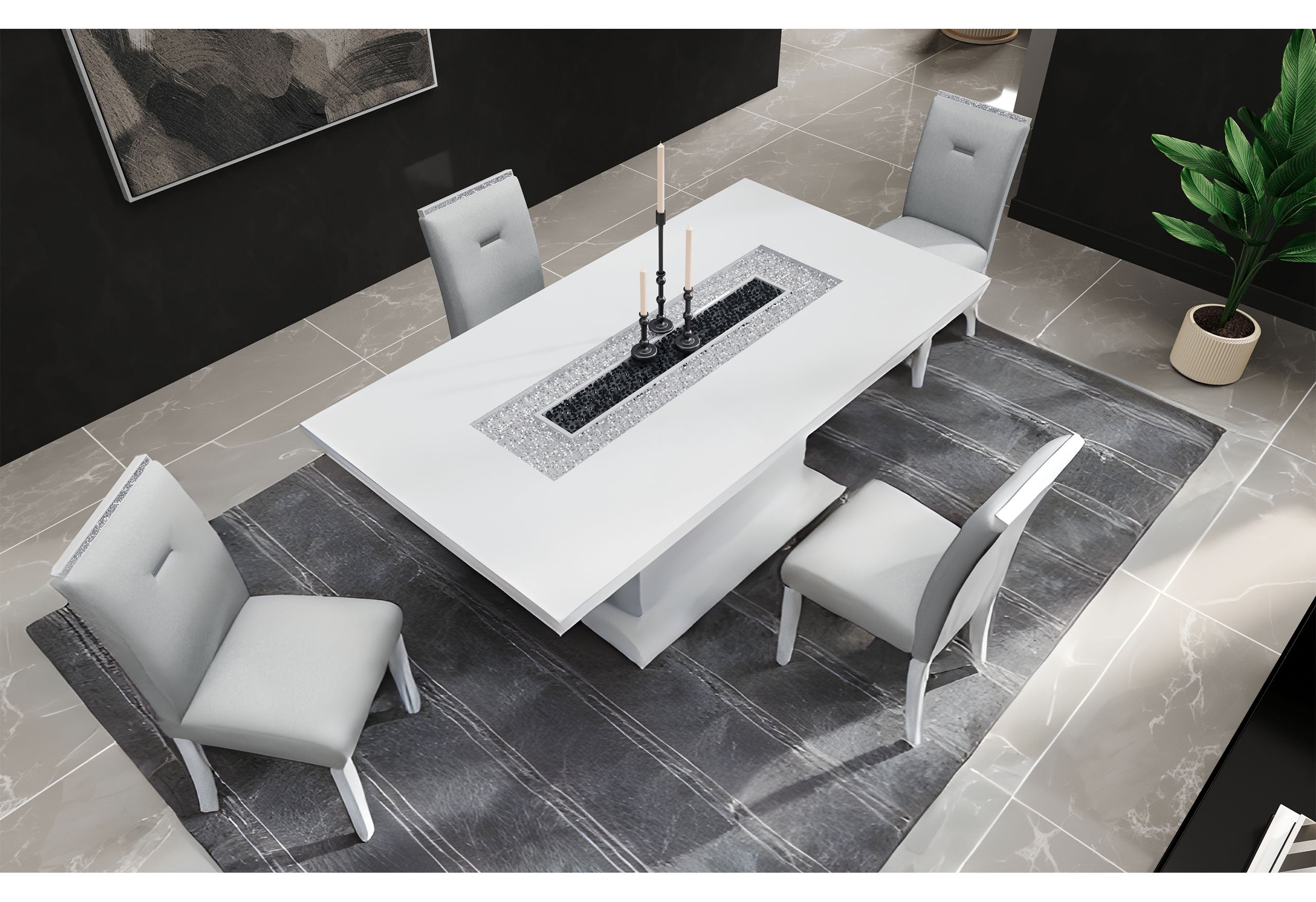 MONACO WHITE DINING TABLE (1/CN)