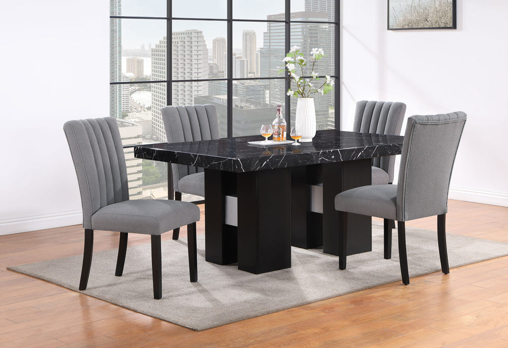 CLIPPED GREY DINING CHAIR (2/CN)
