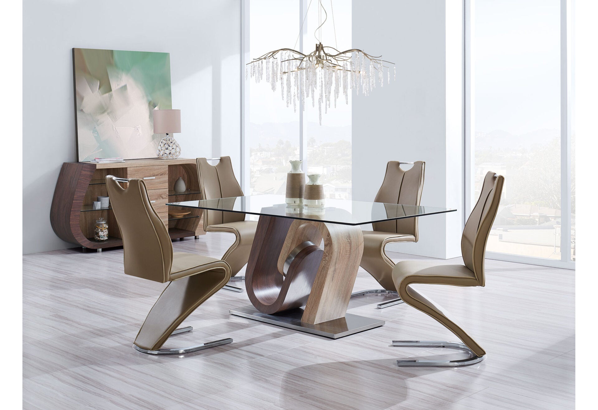 MODERN OAK DINING TABLE (1/CN)