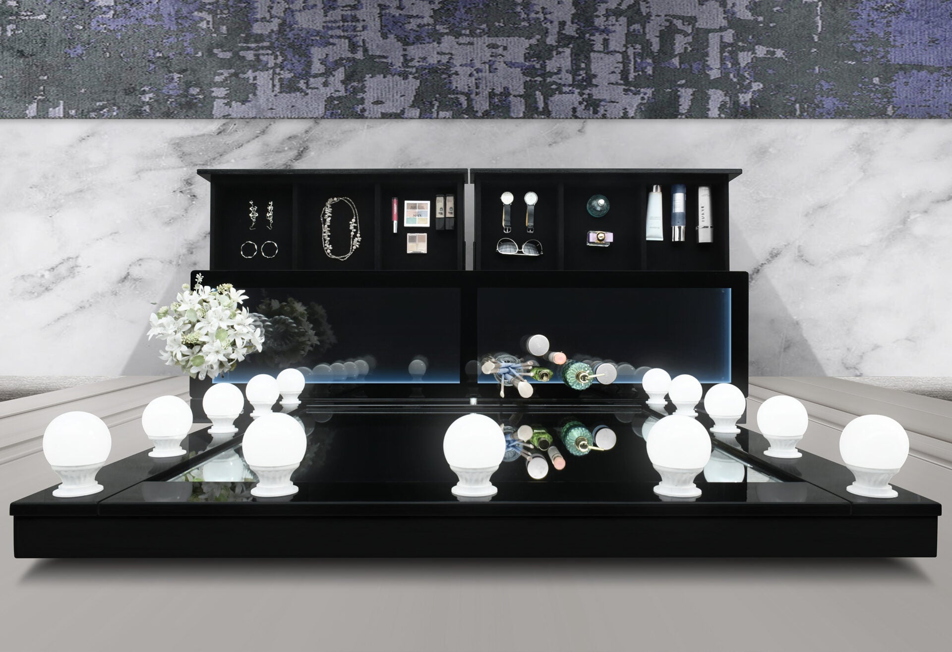 ELLA BLACK VANITY WITH SPEAKER (1/CN)
