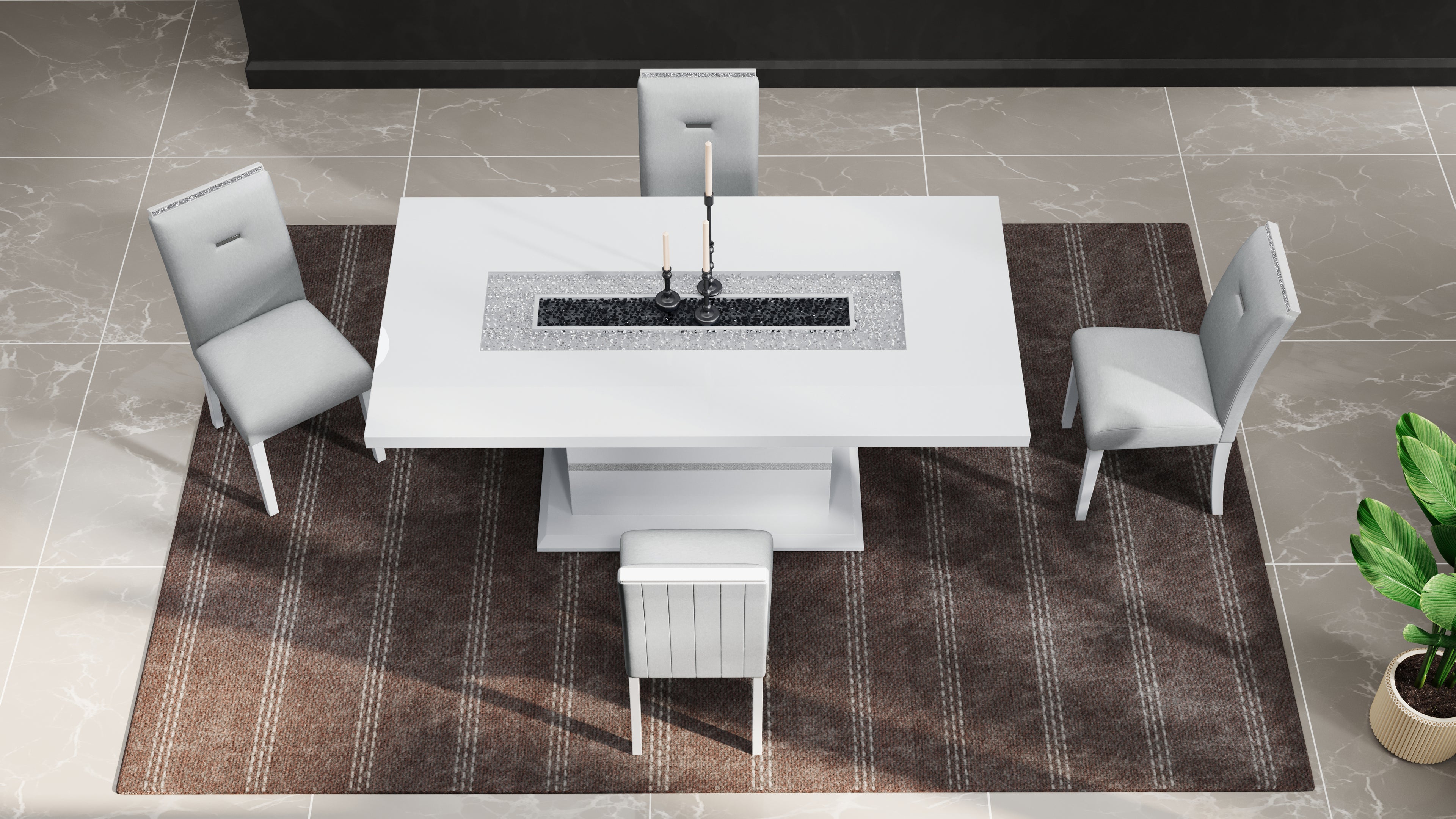 MONACO WHITE DINING CHAIR (2/CN)