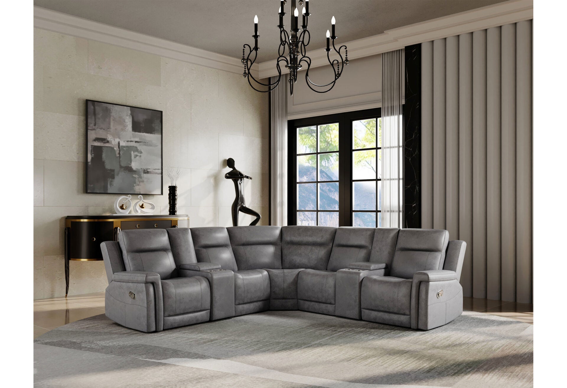 GREIGE SECTIONAL (1/CN)