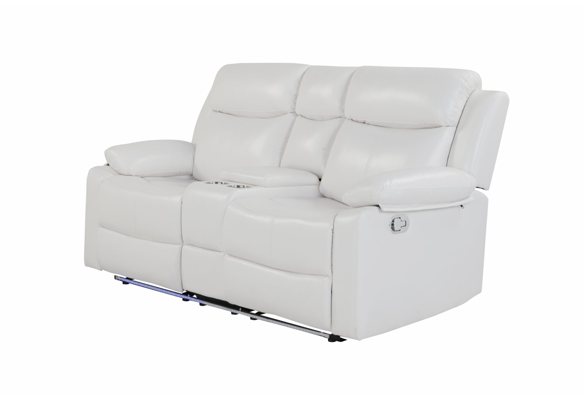 BLANCHE WHITE CONSOLE RECLINING LOVESEAT WITH LED AND SPEAKER (1/CN)