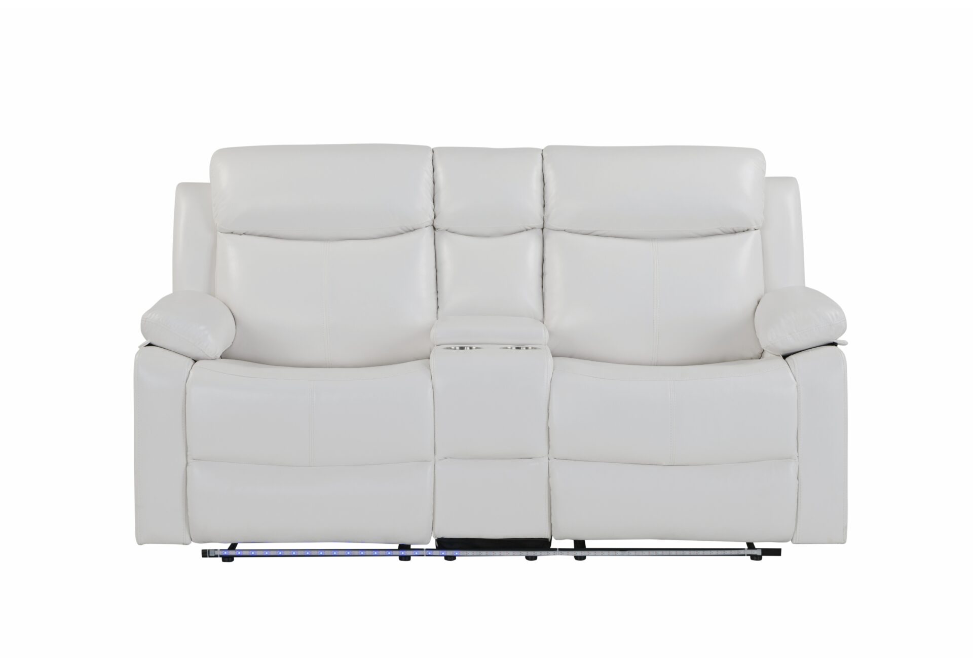 BLANCHE WHITE CONSOLE RECLINING LOVESEAT WITH LED AND SPEAKER (1/CN)