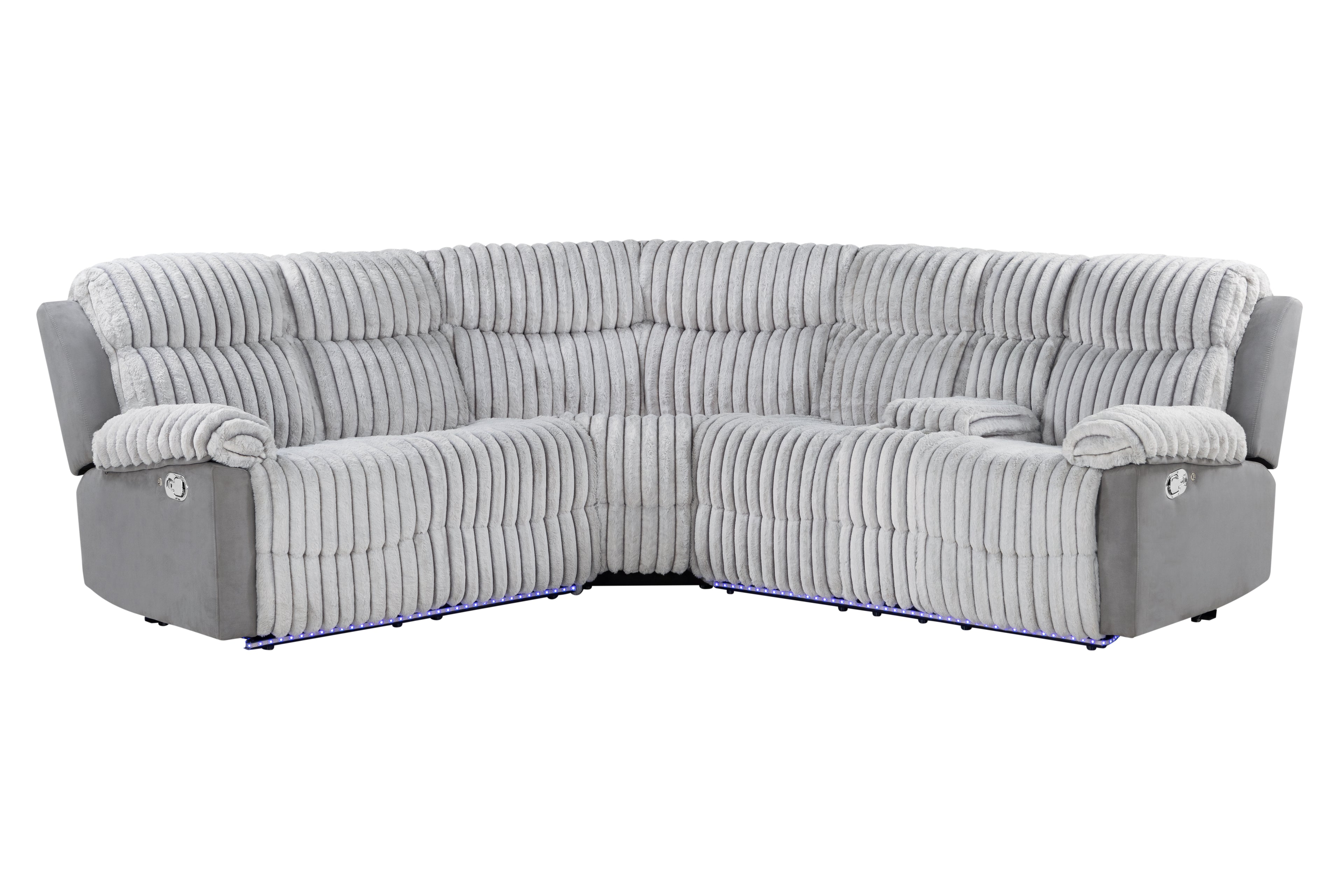 GREY SECTIONAL WITH LED (1/CN)