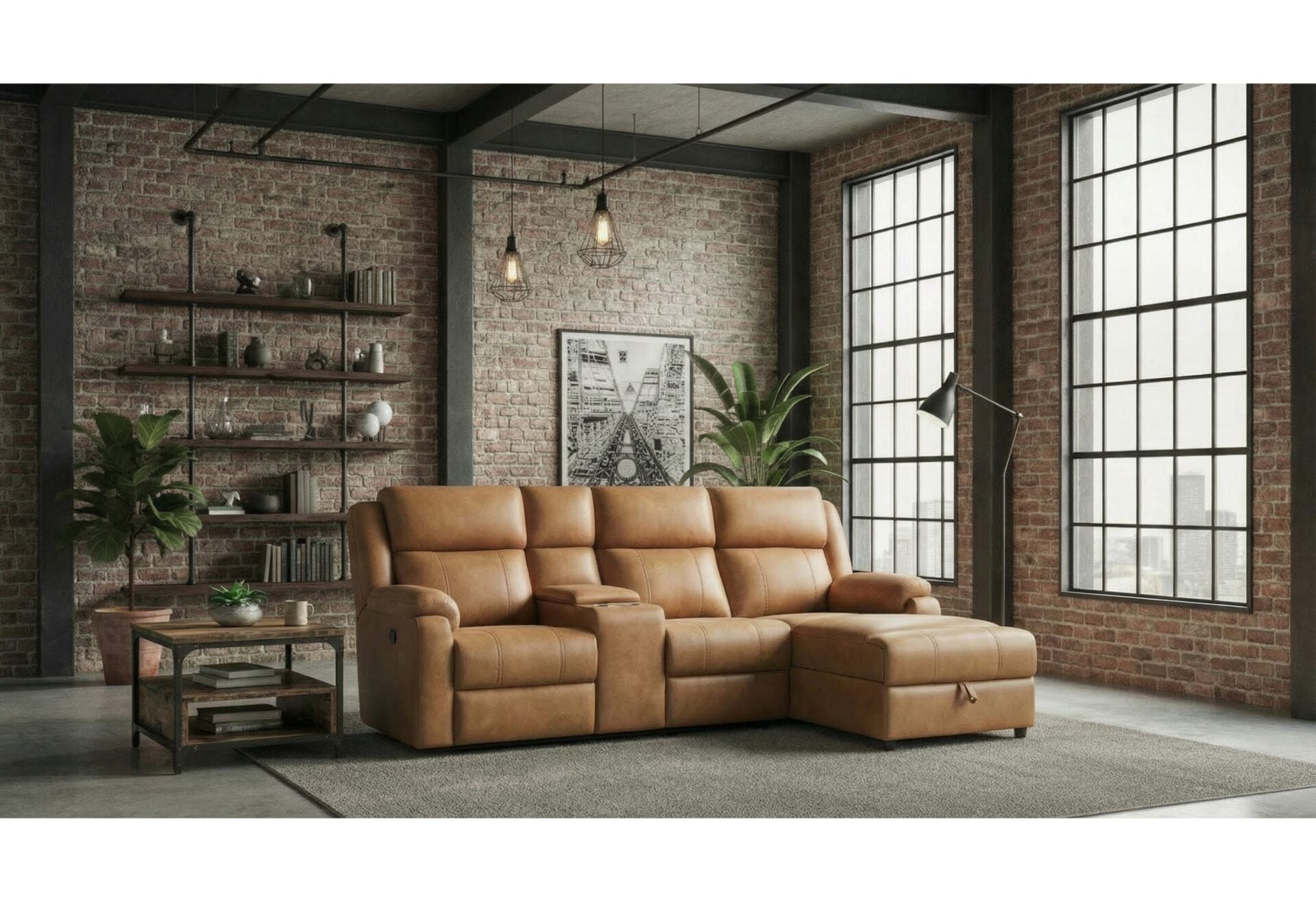 CHOFA BROWN SECTIONAL (1/CN)