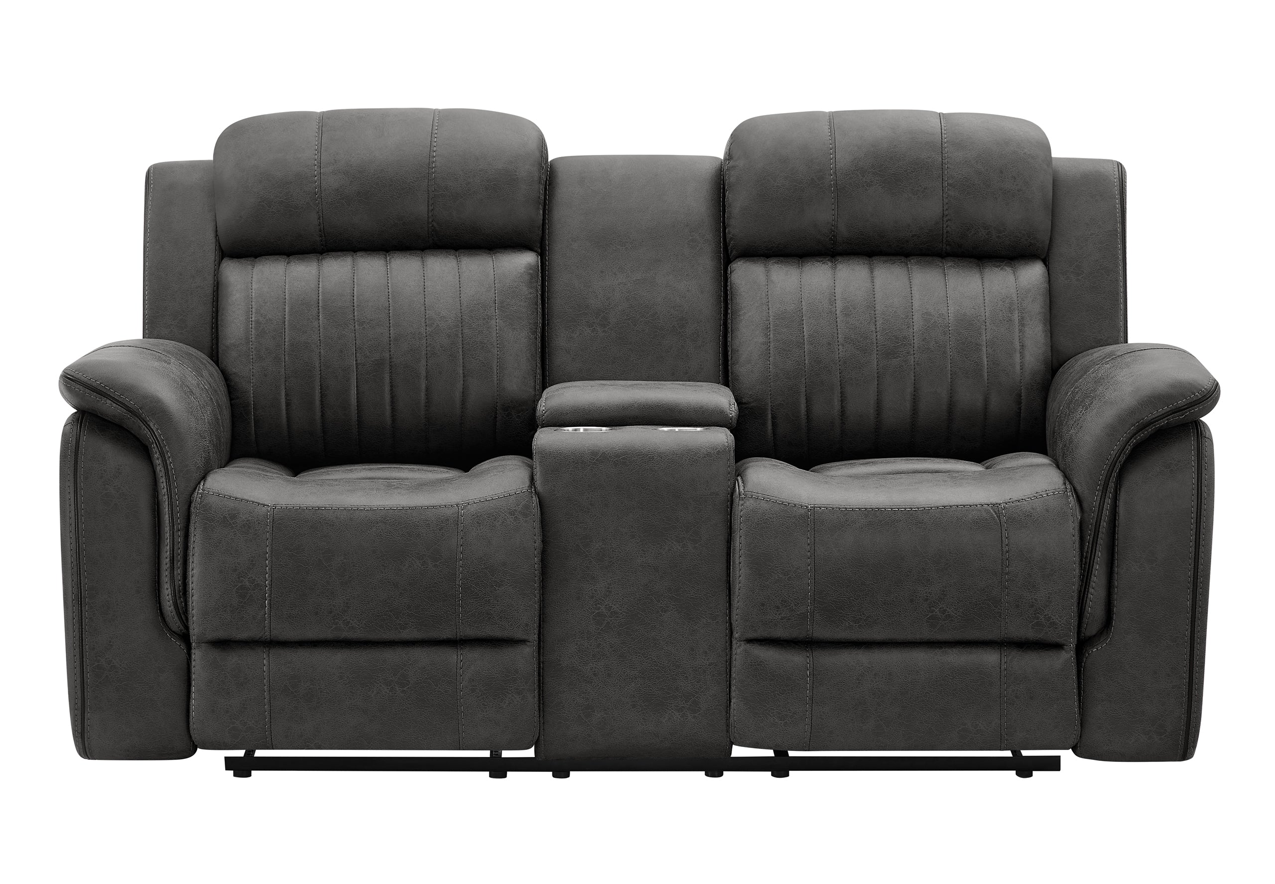 GREY CONSOLE RECLINING LOVESEAT (1/CN)