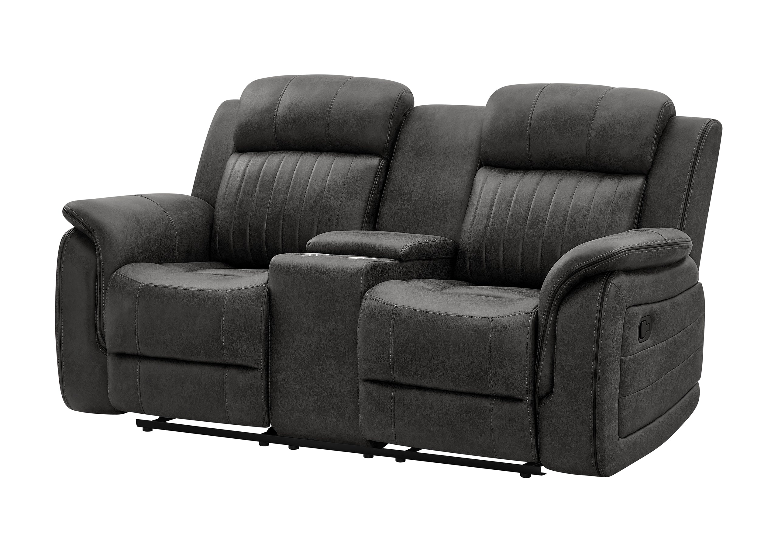 GREY CONSOLE RECLINING LOVESEAT (1/CN)