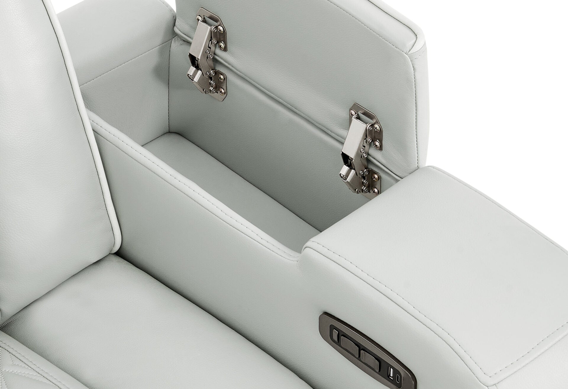 BLANCHE SILVER POWER RECLINER WITH POWER HEADREST AND LED (1/CN)