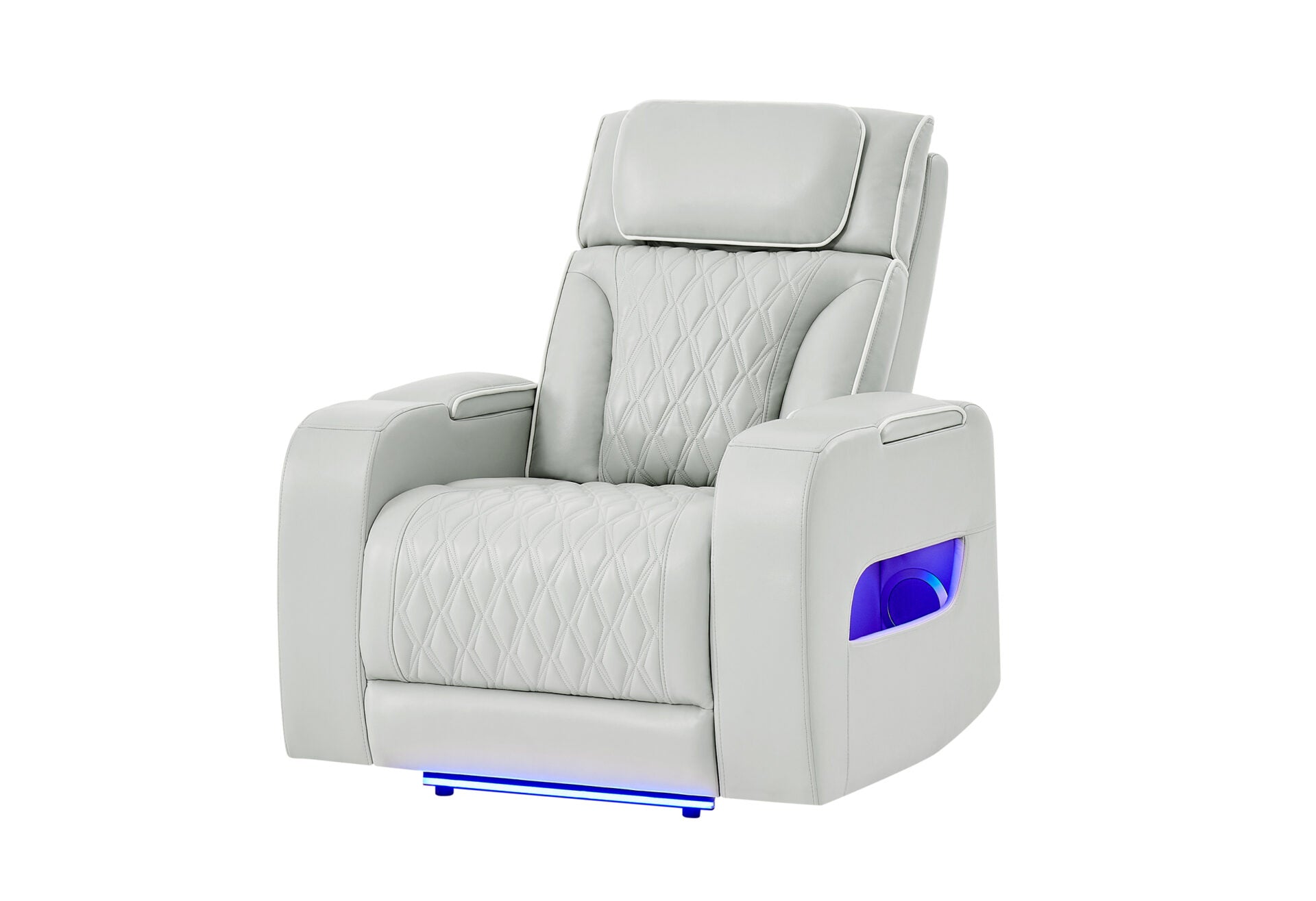 BLANCHE SILVER POWER RECLINER WITH POWER HEADREST AND LED (1/CN)