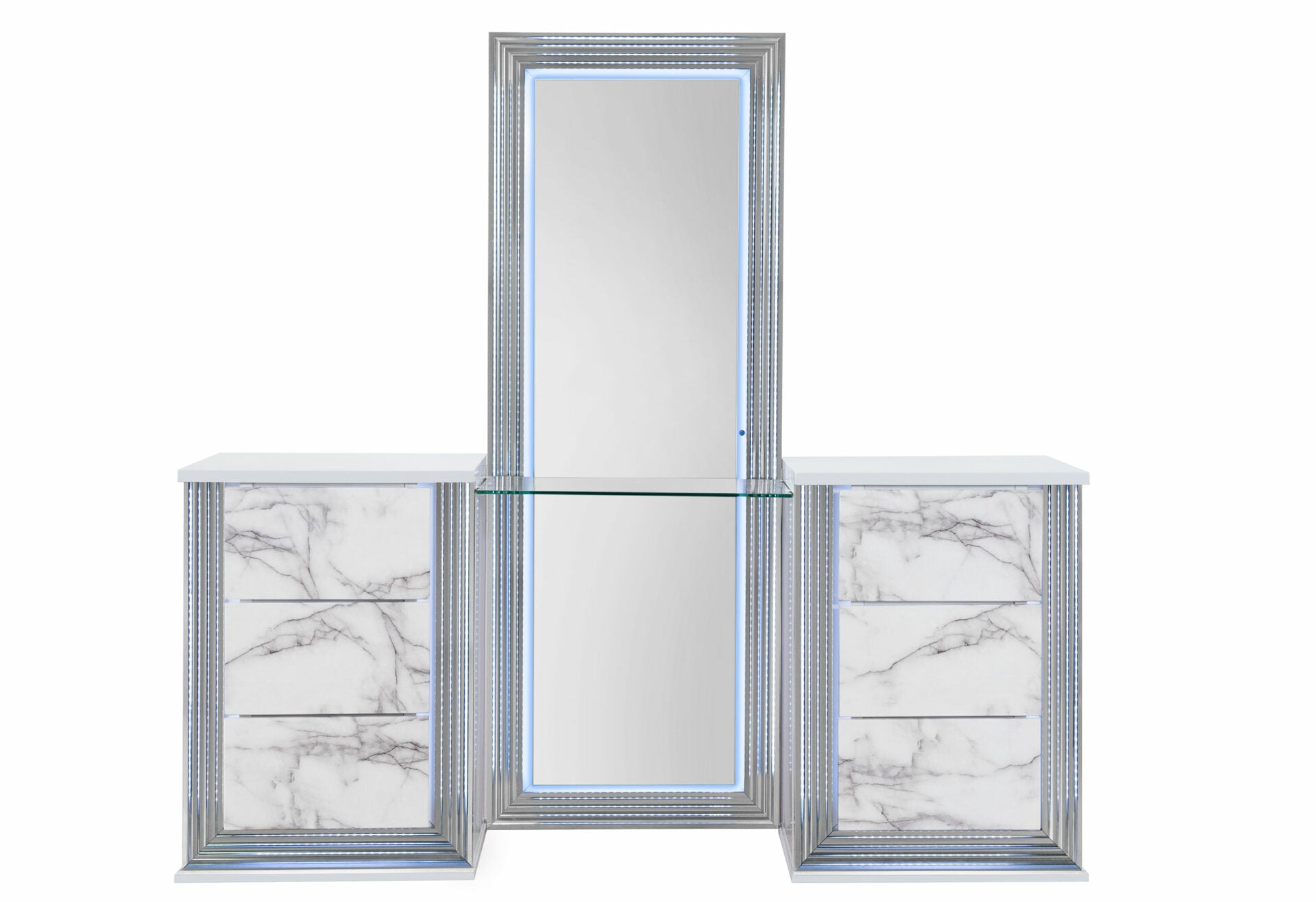 YLIME WHITE MARBLE VANITY WITH LED (1/CN)