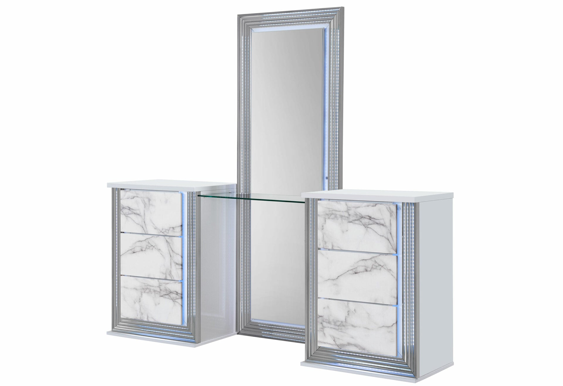 YLIME WHITE MARBLE VANITY WITH LED (1/CN)